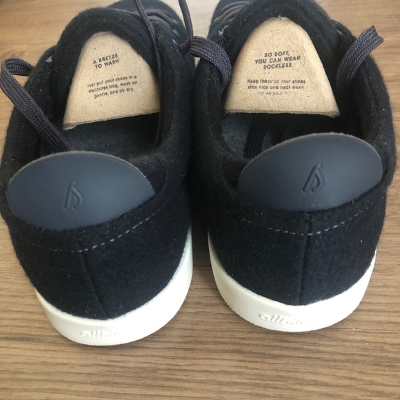 Allbirds Women’s Wool Piper Black Sneakers Soft Wool Walking Shoes Size 9 - Picture 9 of 16